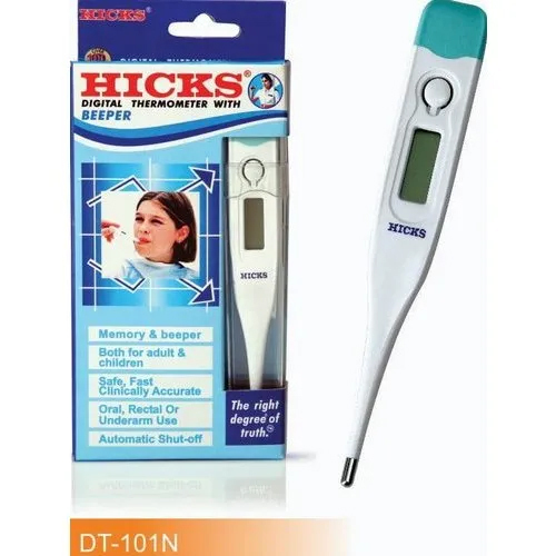 Hicks Digital Beper Thermometer - Color: White