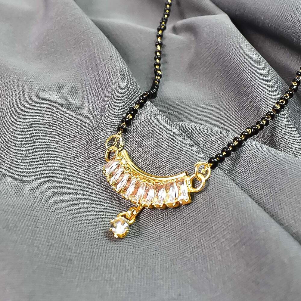 expand Fancy Latest Design Rose Gold Polish Diamond Mangalsutras