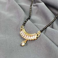 expand Fancy Latest Design Rose Gold Polish Diamond Mangalsutras