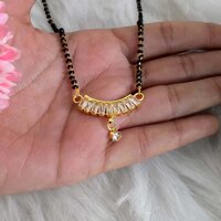 expand Fancy Latest Design Rose Gold Polish Diamond Mangalsutras