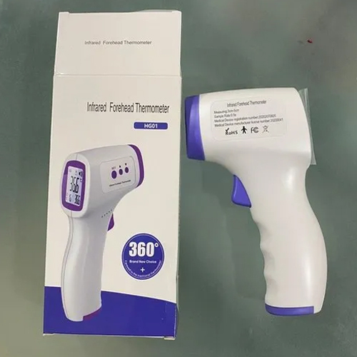 Digital Infrared Thermometer - Durable Plastic, Handheld Design, Sleek White Color | Air Cooled, Easy Manual Operation, Wide Temperature Range Up to 500Â°C