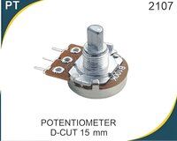 Potentiometer D-cut 15mm - Plastic, 100k Ohm Resistance, 12v Voltage | Suitable For Electronics, Industrial Equipment, Automotive, Telecommunications, Computers