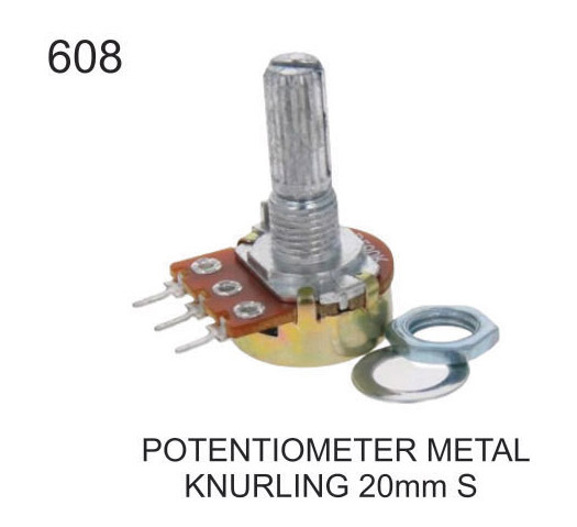 Potentiometer METAL KNURING 20 MM S