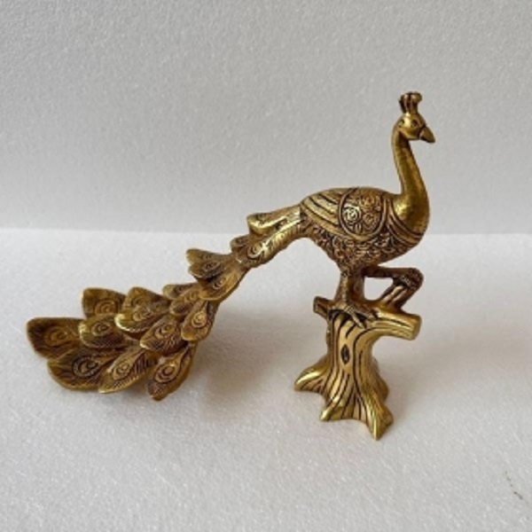 Pair of Brass Peacock Sitting Statue |Decorative Statue| |Peacock Figurine| |Home decor|