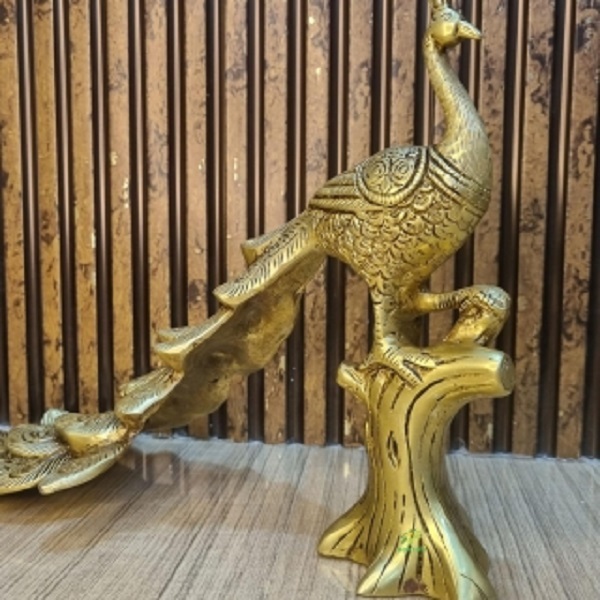 Pair of Brass Peacock Sitting Statue |Decorative Statue| |Peacock Figurine| |Home decor|