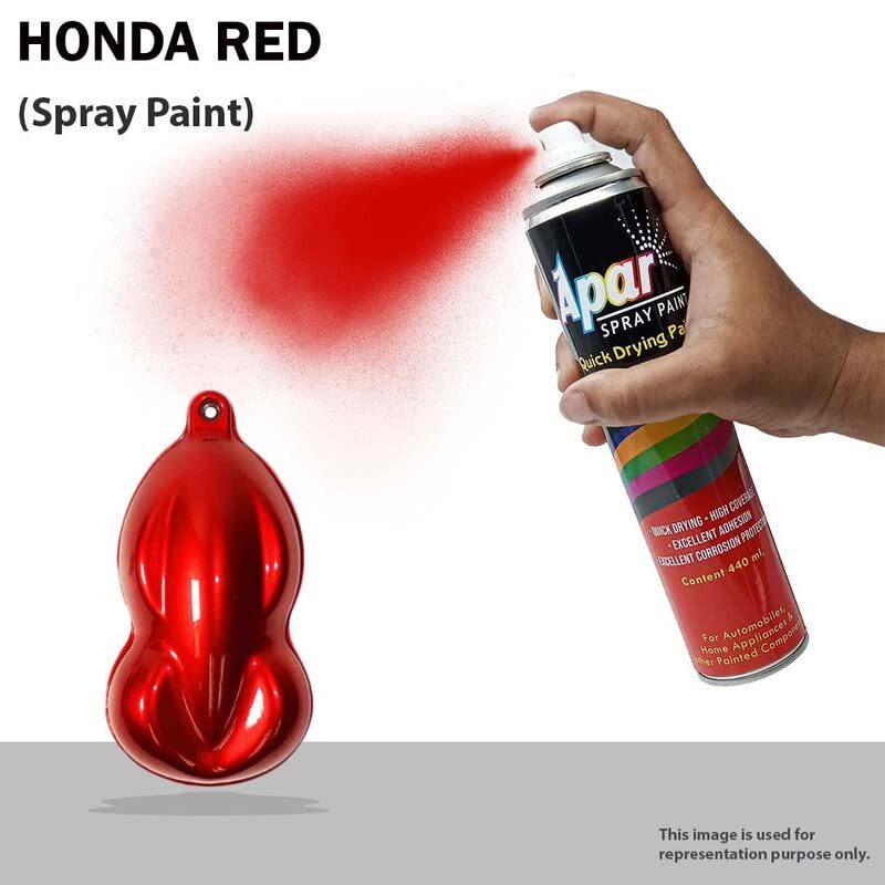 Apar Spray Paint HONDA RED - 440 ml,  Compatible For Cars and Bikes etc.