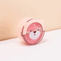 CherryBox BPA Free Cute Animal Cartoon 800 ML Plastic Lunch Tiffin Box for Kids with Handle and One Cutlery