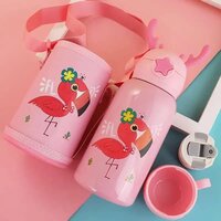 CherryBox Deer  Cap - Sipper Water Bottle - Stainless Steel Flask 500 ML Bottle with Double Wall Flask with Straw Insulated