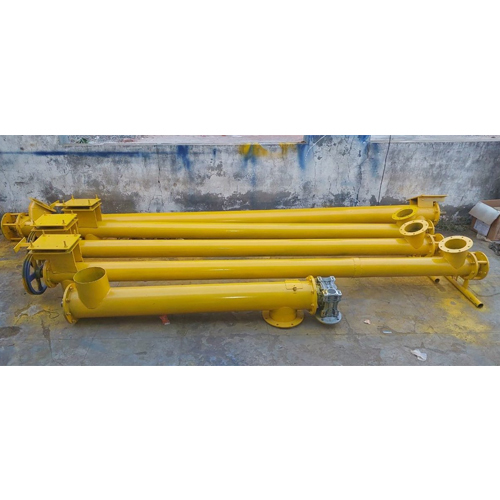 Cement Putty Powder Screw Conveyor - Color: Yellow Paint Coated