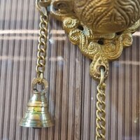 Aakrati Wall Hanging Deepak With 3 Bells| Wall Diya with Bells Made of Brass Metal| Wall Dcor| Indian showpiece for Gift|(Multicolor)