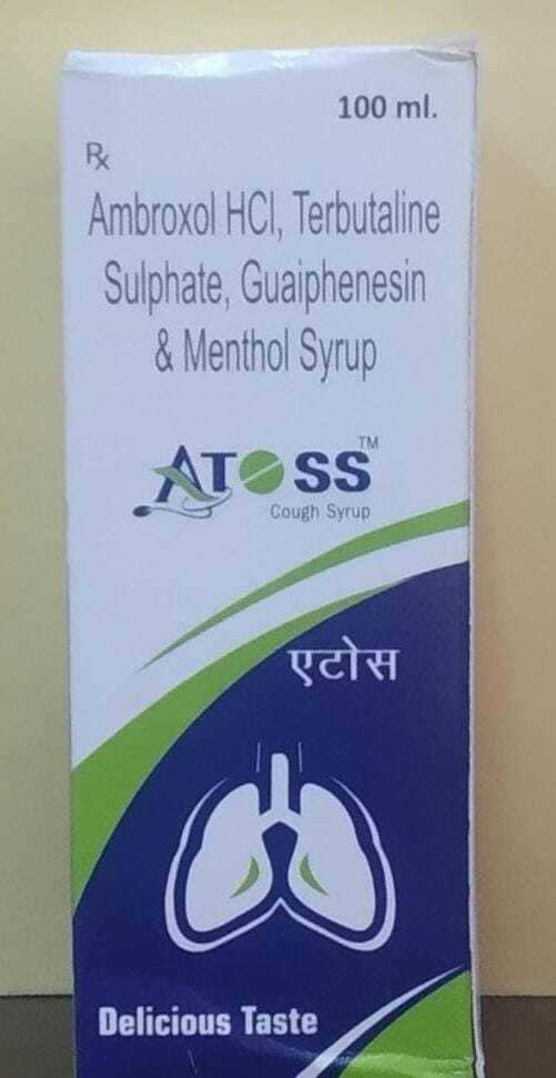 atoss  cough syrup  ambroxol hcl ,terutaline ,sulphate ,guaiphenesin& menthol syrup