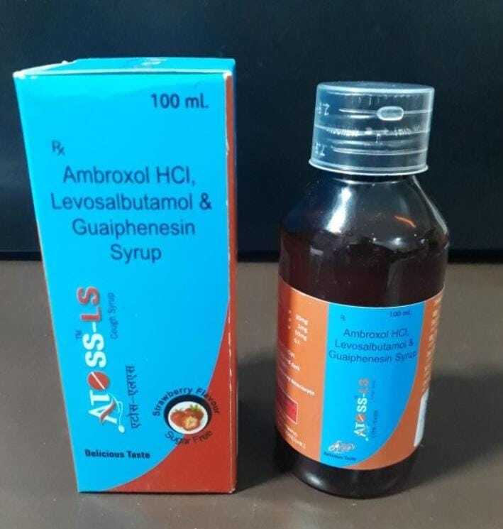 ATOSS -LS  AMBROXOL HCL LEVOSALBUTAMOI &GUAIPHENESIN SYRUP