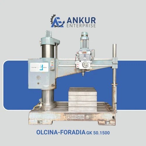 Used Radial Arm Drill With Table Make Olicina-Foradia Model Gk 50.1500 50 Mm - Color: Grey