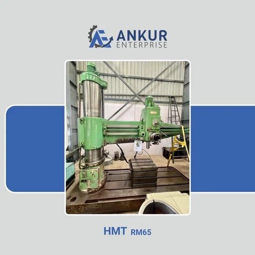 Used Radial Drill With Table Hmt India Rm 65 Radial Drilling Machine
