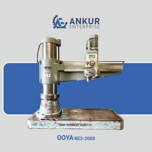 Used Radial Drill With Table Ooya Re3-2000 Radial Drilling Machine - Color: Grey