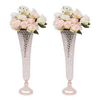 Crystal Vase - 15x5 Inches | Clear High-quality Glass, Handcrafted Conical Shape, Contemporary Elegant Design For Floral Arrangements