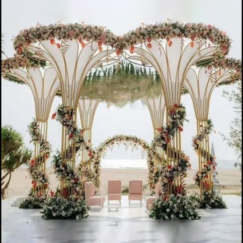 Flower Tree 6 Pcs Set - Color: Multiple Colors (Flowers And Metallic Frame)