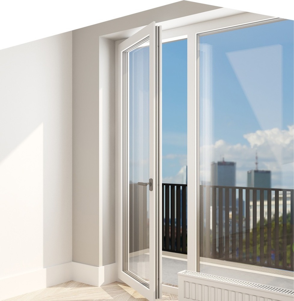 Casement Door Profile - Standard Size, Pure White Powder-coated Finish | Inward/outward Opening, Right-side Lock Handle, Optimal Security