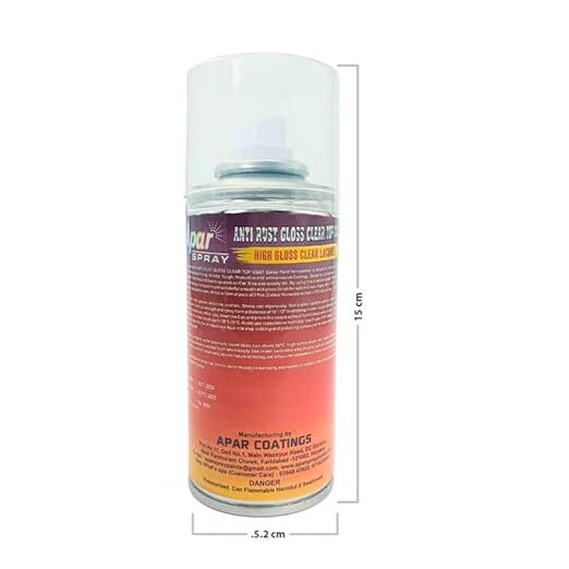 Apar Spray Paint Can Antirust Gloss Clear Lacquer-225 Ml, For Bike, Cars, Furnitures, Art And Craft Paint Work