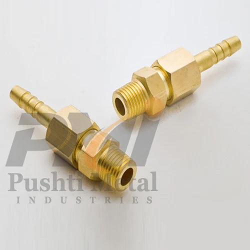 Brass Clamp Barb Screw Connector Fitting - Color: Golden