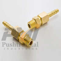 Brass Clamp Barb Screw Connector - Polished Brass, Golden Color, Leak-free Connection For Water And Gas Pipe Fittings