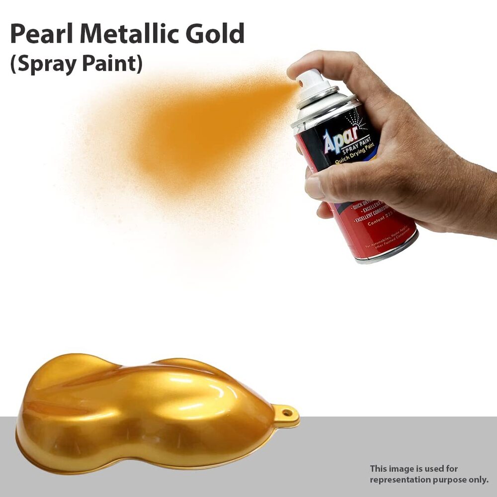 Apar Spray Paint Can Pearl Metallic Gold-225 Ml, For Bike, Cars, Furnitures, Art And Craft  Paint Work - Type: ]