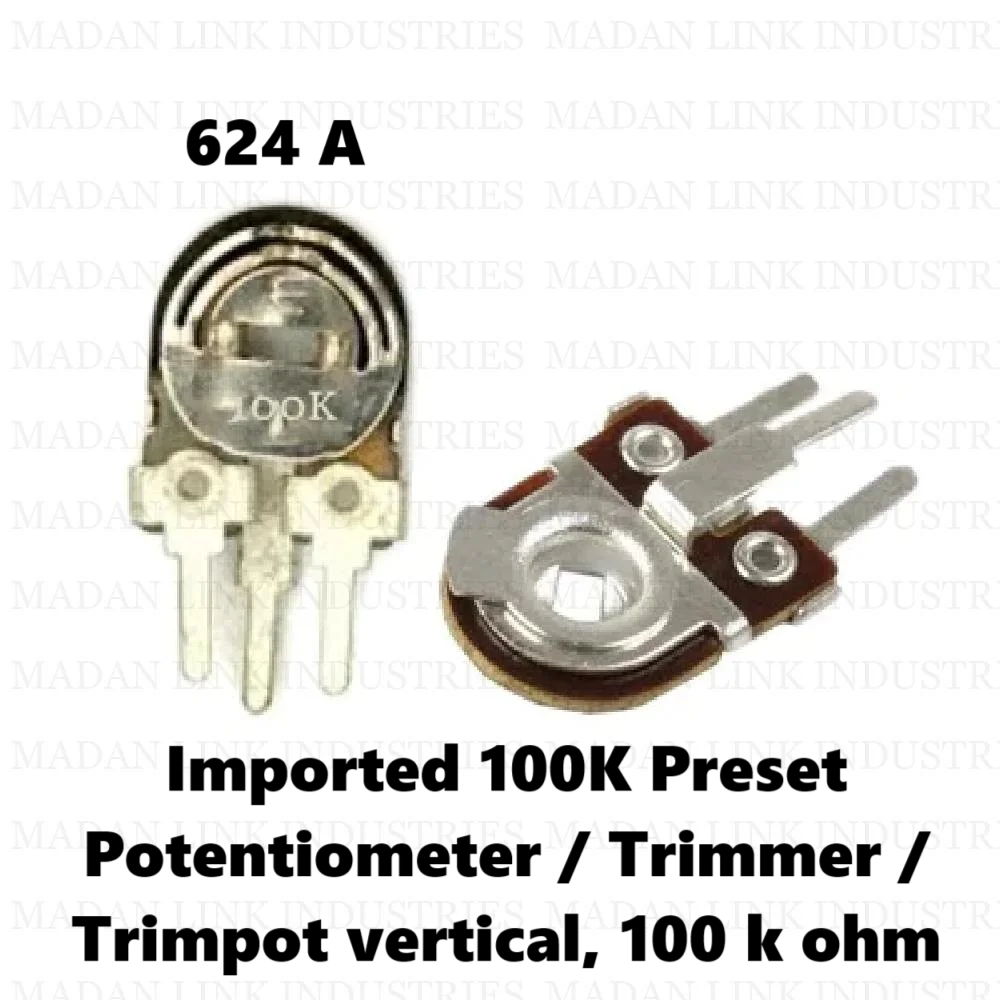 Imported 100K Preset Potentiometer / Trimmer / Trimpot vertical, 100 k ohm