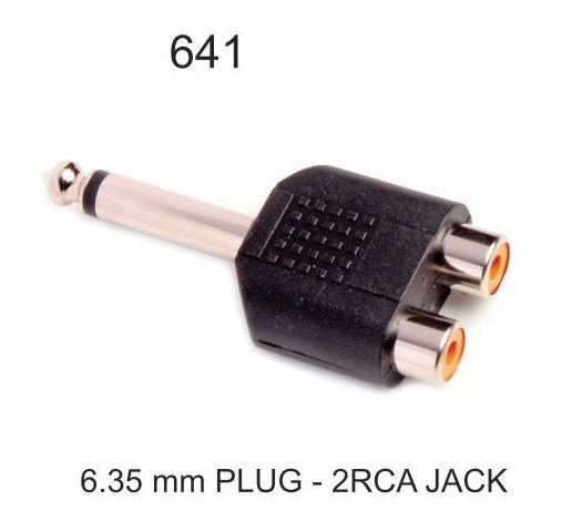 6.35 MM PLUG - 2 RCA JACK