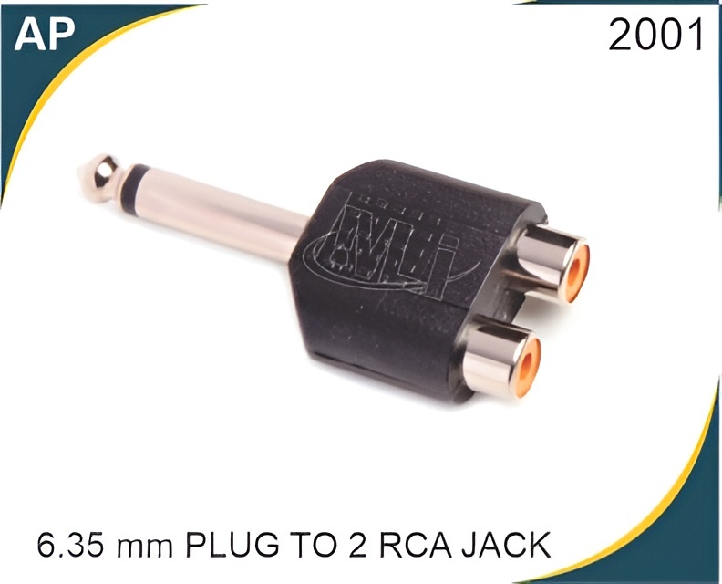 6.35 MM PLUG - 2 RCA JACK
