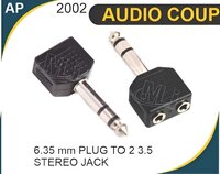 6.35mm Stereo Plug To 2 3.5mm Jack - Metal, Standard Diameter, Black | Prevents Ground Loops, Isolates Voltage, Enhances Signal Integrity