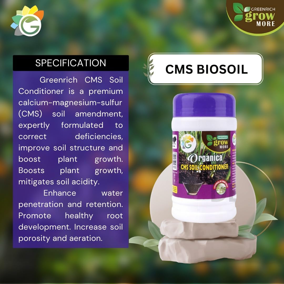 Cms Soil Conditioner- Calcium-magnesium-sulfur (Cms) For Improved Soil Health - Color: Black