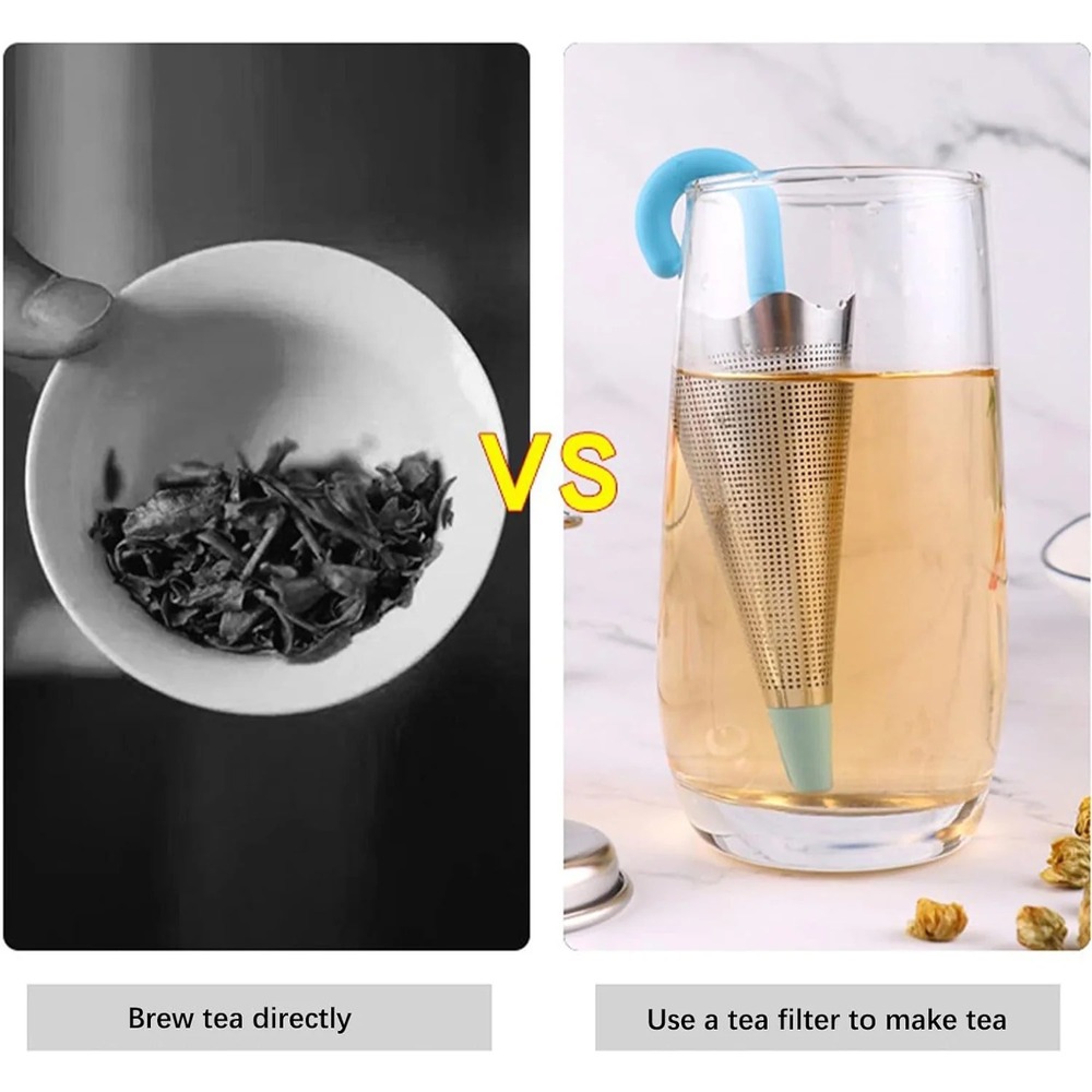 Tea Strainer - Silicone, 5x5x14 Cm | User-friendly Design With Multi-color Fun, Easy To Clean, Includes Silicone Resting Mat, Whimsical Shape