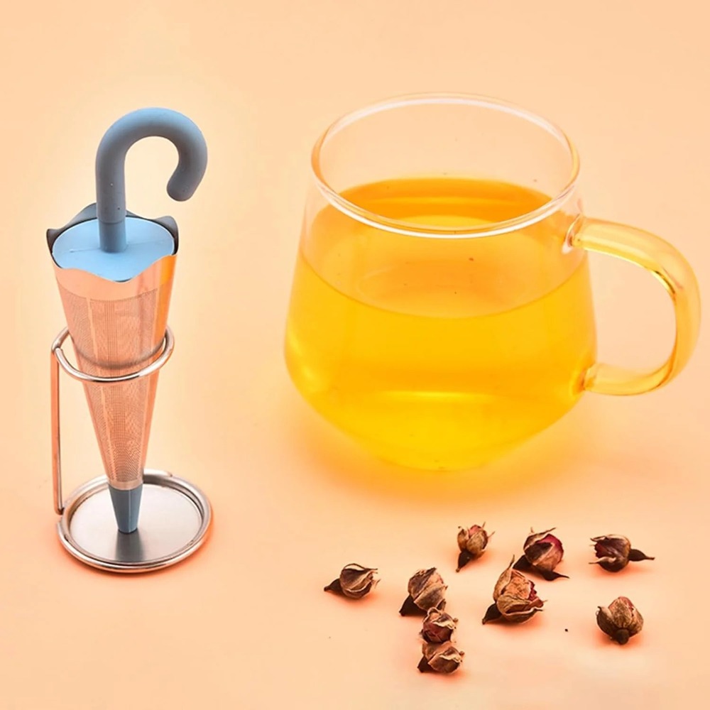 Tea Strainer - Silicone, 5x5x14 Cm | User-friendly Design With Multi-color Fun, Easy To Clean, Includes Silicone Resting Mat, Whimsical Shape