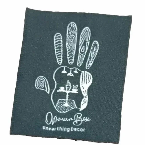 Grey Rectangular Woven Label