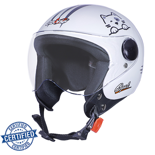 Hellow Kity White Helmet - Material: Plastic