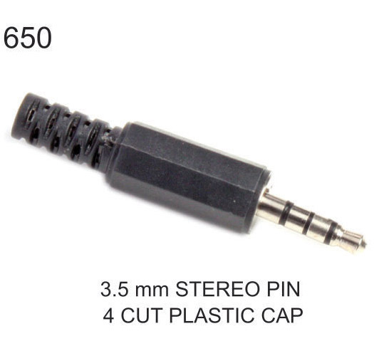 3.5 MM STEREO PIN 4 CUT PLASITIC CAP