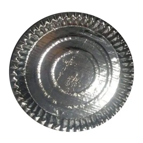 10Inch Silver Foil Paper Plate - Pattern Type: Plain