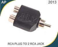 Rca Plug To 2 Rca Jack - Plastic, Male/female, 2 Pin Configuration | Voltage Spike Protection, Noise Reduction, Compatible With Various Audio Standards