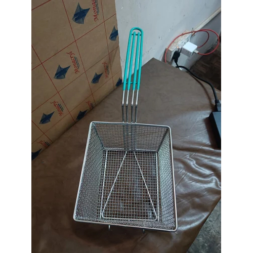 Stainless Steel Fryer Basket Green - Color: Silver