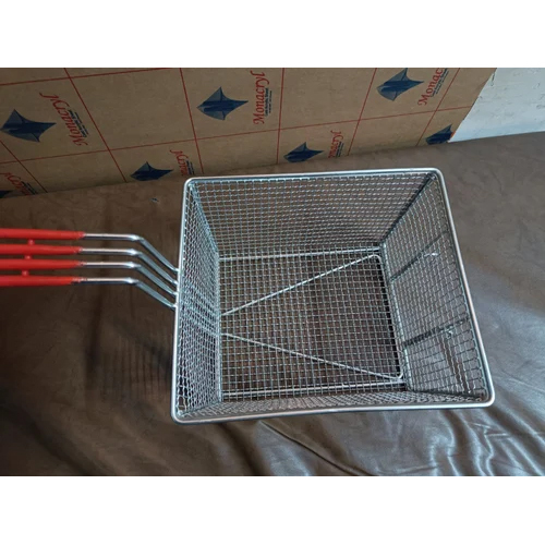 Stainless Steel Fryer Basket Red - Color: Silver