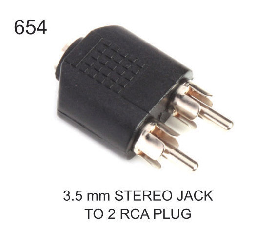 3.5mm Audio Stereo Jack Female To 2 RCA Male