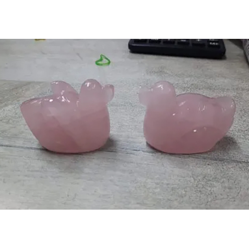 Reiki Crystal Products Rose Quartz Duck Pair - Color: Pink