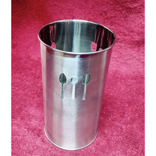 Stainless Steel Cutlery Holder - Color: Silver