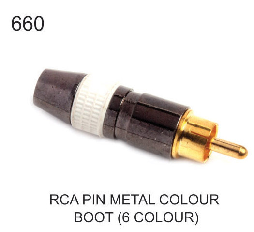 RCA PIN COLOUR BOOT (6 COLOUR) METAL, Standard, Male