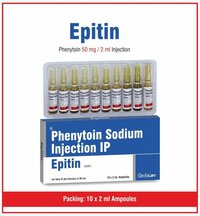 Epitin Injections - Phenytoin 50mg /2ml | Intravenous Solution For Seizure Management, Supports Neurological Health