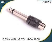 6.35 Mm Plug 1 Rca Jack - Metal Connector, 2 Pin, Male-female Gender, Custom Color | Prevents Ground Loops, Improves Signal Integrity