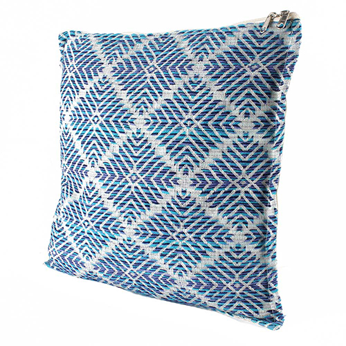 Blue Woven Cotton Handloom Cushion Cover - Color: Different Available