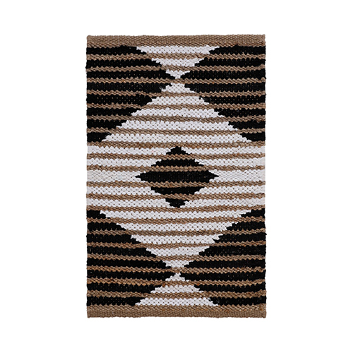 Black and Grey Jute Durrie Rug