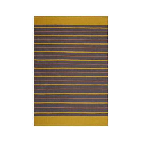 Cotton Yellow Strip Durrie Rug