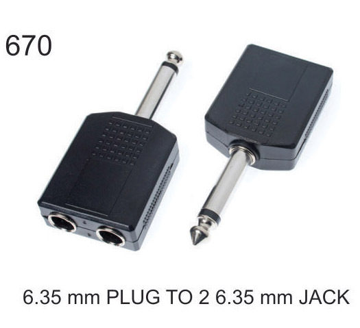 6.35 MM PLUG TO 2 6.35 MM JACK